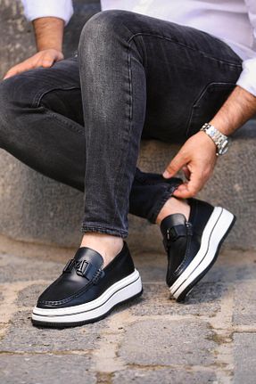 کفش اسنیکر مشکی مردانه چرم اصل ByItallanoshoes - کد 931068894
