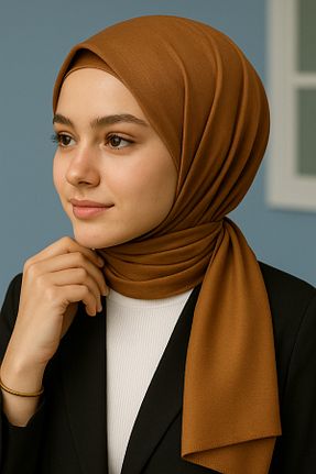 روسری قهوه ای 100 x 100 Ramellia - کد 954527872