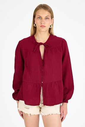 پیراهن زرشکی زنانه گشاد Lexsina - کد 953930774