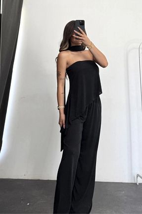 ست بالاتنه و پائین تنه مشکی زنانه بافتنی MOZENA - کد 953958860