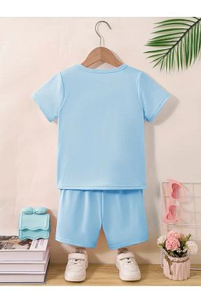 ست بالاتنه و پائین تنه آبی بچه گانه بافت Lazy Koala - کد 954097073