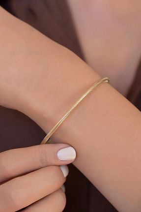 دستبند طلا زرد زنانه 14 عیار Bayar Gold - کد 954205978