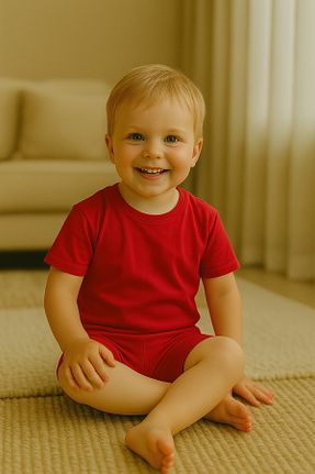 سرهمی قرمز بچه گانه آستین استاندارد cimcim baby - کد 954304696