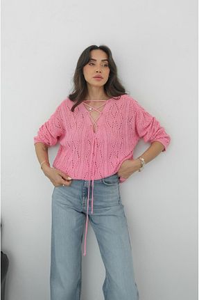 پلیور رنگی زنانه رگولار Havoş - کد 954738676
