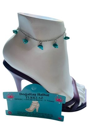خلخال جواهر فیروزه ای زنانه سنگ طبیعی GALATA GIFT - کد 955286840