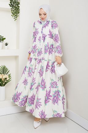 لباس حجاب بنفش زنانه A-line modapark.ist - کد 955293283