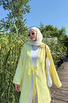 کیمونو و کافتان رنگی زنانه مخلوط کتان Yefrastore - کد 955342265