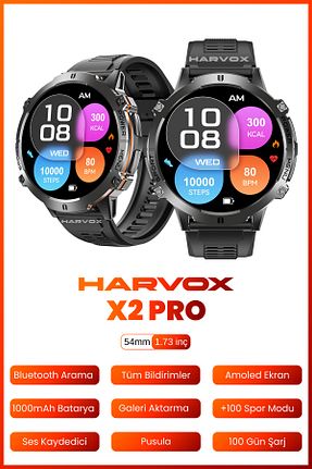 ساعت هوشمند مشکی گارانتی وارد کننده HARVOX - کد 955475164