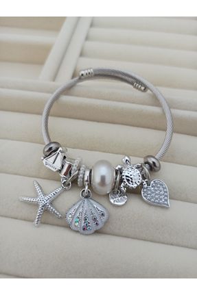 دستبند استیل (فولاد) سفید استیل (فولاد) Lumina Atelier - کد 955665574