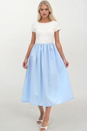 لباس آبی زنانه بافتنی Trend Alaçatı Stili - کد 954937786