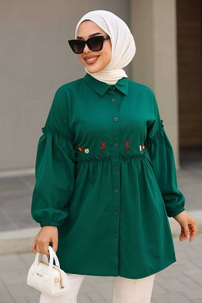 تونیک حجاب سبز زنانه پنبه ای Neva Style - کد 895057586