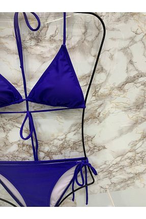 ست بیکینی آبی زنانه پارچه XORVİO - کد 904629486