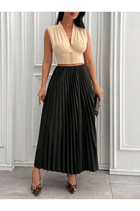 دامن حجاب خاکی زنانه بافتنی Miyalon - کد 834028773