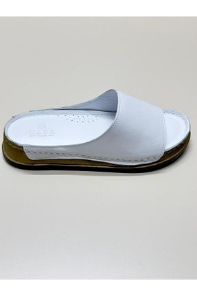 دمپائی سفید زنانه چرم خالص N Napa Shoe - کد 953467302