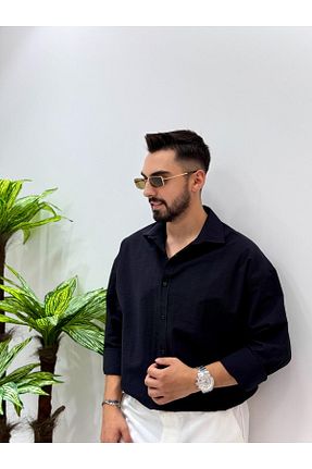 پیراهن مشکی مردانه اورسایز JACK CAPRİO - کد 937286255