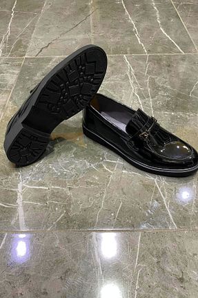 کفش کژوال مشکی مردانه چرم لاکی D derde made in turkey - کد 946720669