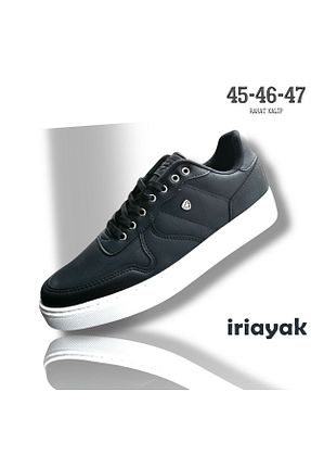 کفش اسنیکر مشکی مردانه بند دار İriayak - کد 884648073