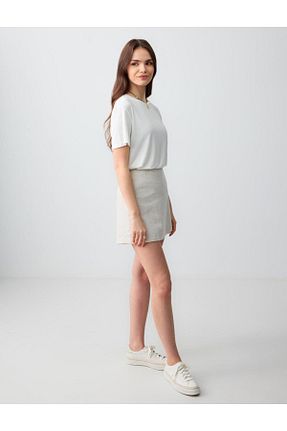 دامن طوسی زنانه کتان Jimmy Key - کد 902238381