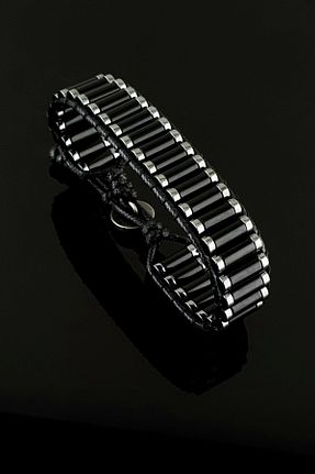 دستبند جواهر مشکی زنانه سنگ طبیعی Seven Art Jewelry - کد 780381175