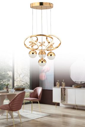 لوستر طلائی فلزی İstanbul Avize - کد 808470239