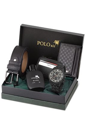 ست ساعت مچی مشکی مردانه فلزی polo air - کد 642748616