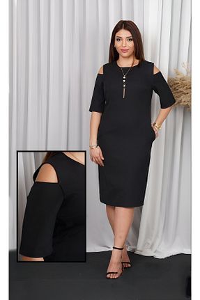 لباس سایز بزرگ مشکی زنانه پنبه ای ModaMania - کد 744142147