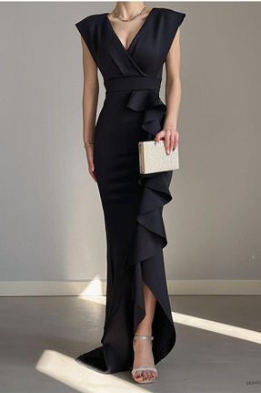 لباس مجلسی و فارغ التحصیلی مشکی زنانه بدون آستین ALFUDO Moda Collection - کد 753436429