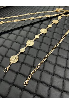 کمربند زرد زنانه زنجیر Descoin - کد 954459658