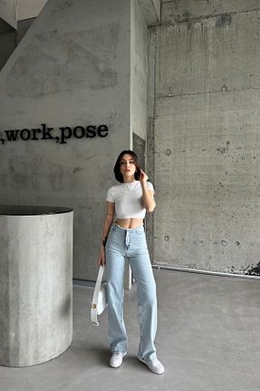 شلوار جین آبی زنانه پاچه گشاد XRAY JEANS - کد 857899138