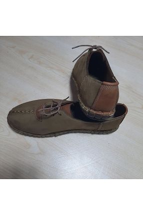 کفش کژوال خاکی زنانه چرم خالص KAPAR - کد 48620029