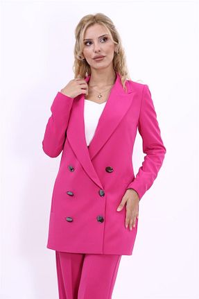 کت بلیزر صورتی زنانه مخلوط پلی استر ÖNDER ÖZSOY - کد 858893159