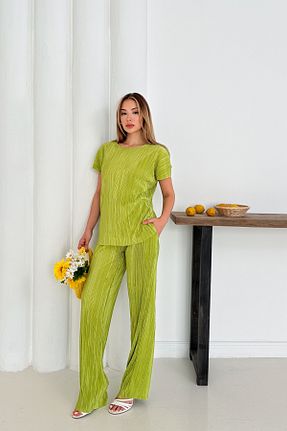 ست بالاتنه و پائین تنه سبز زنانه بافتنی MODAMİNEM - کد 950585362