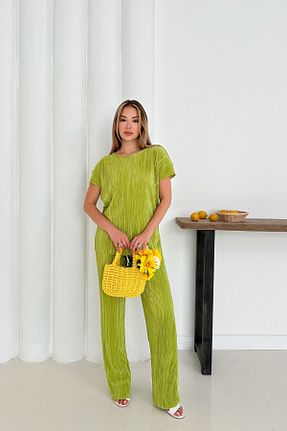 ست بالاتنه و پائین تنه سبز زنانه بافتنی MODAMİNEM - کد 950585362