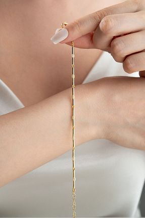 دستبند نقره زرد زنانه 925 عیار Silvano Jewelry - کد 942708271