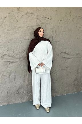ست بالاتنه و پائین تنه حجاب بژ زنانه رگولار She Olive - کد 834790810