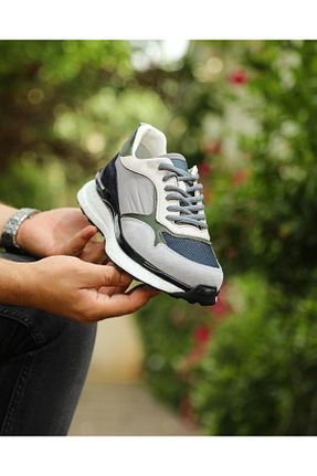 کفش اسنیکر طوسی مردانه چرم اصل ByItallanoshoes - کد 765427528