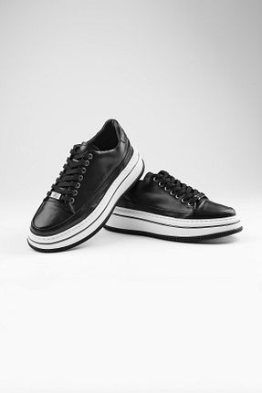 کفش اسنیکر مشکی مردانه چرم اصل ByItallanoshoes - کد 931979392