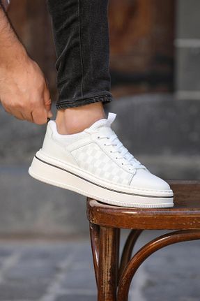 کفش اسنیکر سفید مردانه چرم اصل ByItallanoshoes - کد 931979426