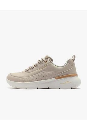 کفش اسنیکر بژ زنانه بند دار Skechers - کد 861023362
