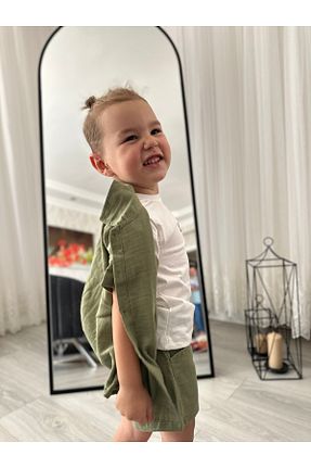 ست بالاتنه و پائین تنه خاکی بچه گانه جین EFEBEY - کد 953836795