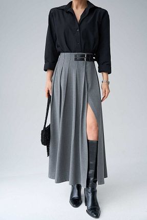 دامن طوسی زنانه ساده SAPHYR LUXEA - کد 954002627