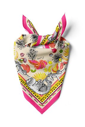 دستمال گردن رنگی زنانه پلی استر D scarf - کد 954109395