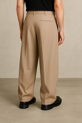 شلوار پارچه ای بژ مردانه فاق نرمال eywear - کد 954336121