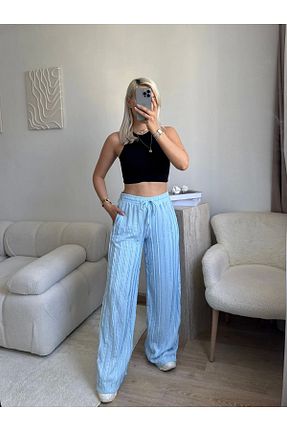 شلوار آبی زنانه بافتنی Zora Butik - کد 955219081