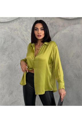 پیراهن سبز زنانه یقه کلاسیک Azda - کد 955287317