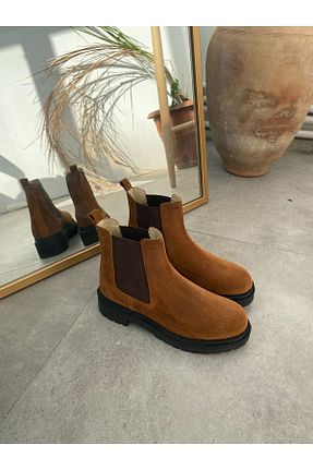 بوت / نیم بوت قهوه ای زنانه چرم خالص LA PASSION - کد 955354862
