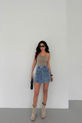 دامن آبی زنانه ساده XRAY JEANS - کد 955351826