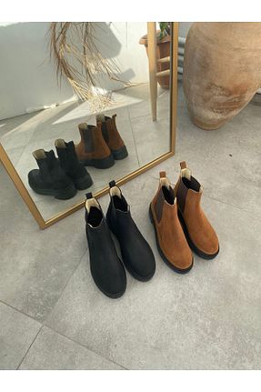 بوت / نیم بوت قهوه ای زنانه چرم خالص LA PASSION - کد 955354862