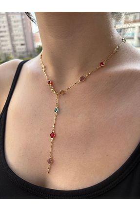 گردنبند استیل ( فولاد ) زرد زنانه استیل (فولاد) Vitastyle - کد 955484183