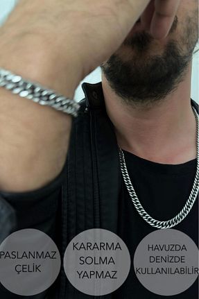 گردنبند استیل ( فولاد ) طوسی زنانه استیل ضد زنگ SEVGİLİ TAKI - کد 955468884